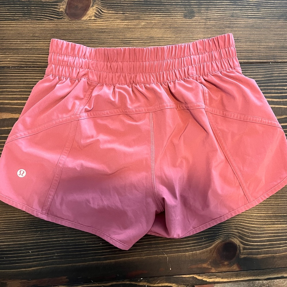 Lululemon Track That Mid Rise Lined Shorts 4"  Brier Rose Sz 6